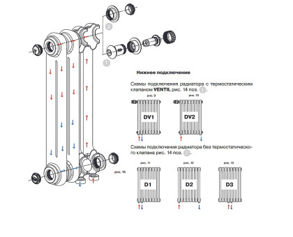 Стальной трубчатый радиатор RIFAR TUBOG TUB 2180-10-DV1-AN (Антрацит)