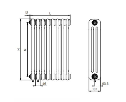 Стальной трубчатый радиатор RIFAR TUBOG TUB 3037-16-DV1