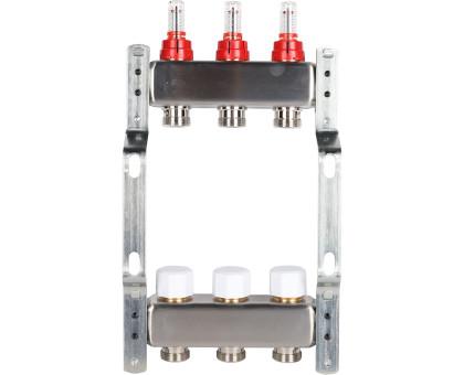 ROMMER RMS-1200-000003 ROMMER Коллектор из нержавеющей стали с расходомерами 3 вых.