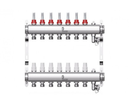 Коллектор нерж. Wester W902 1-3/4 в сборе с расходомерами на 7 выходов
