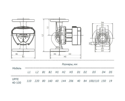 Насос циркуляционный UNIPUMP UPFE 40-100